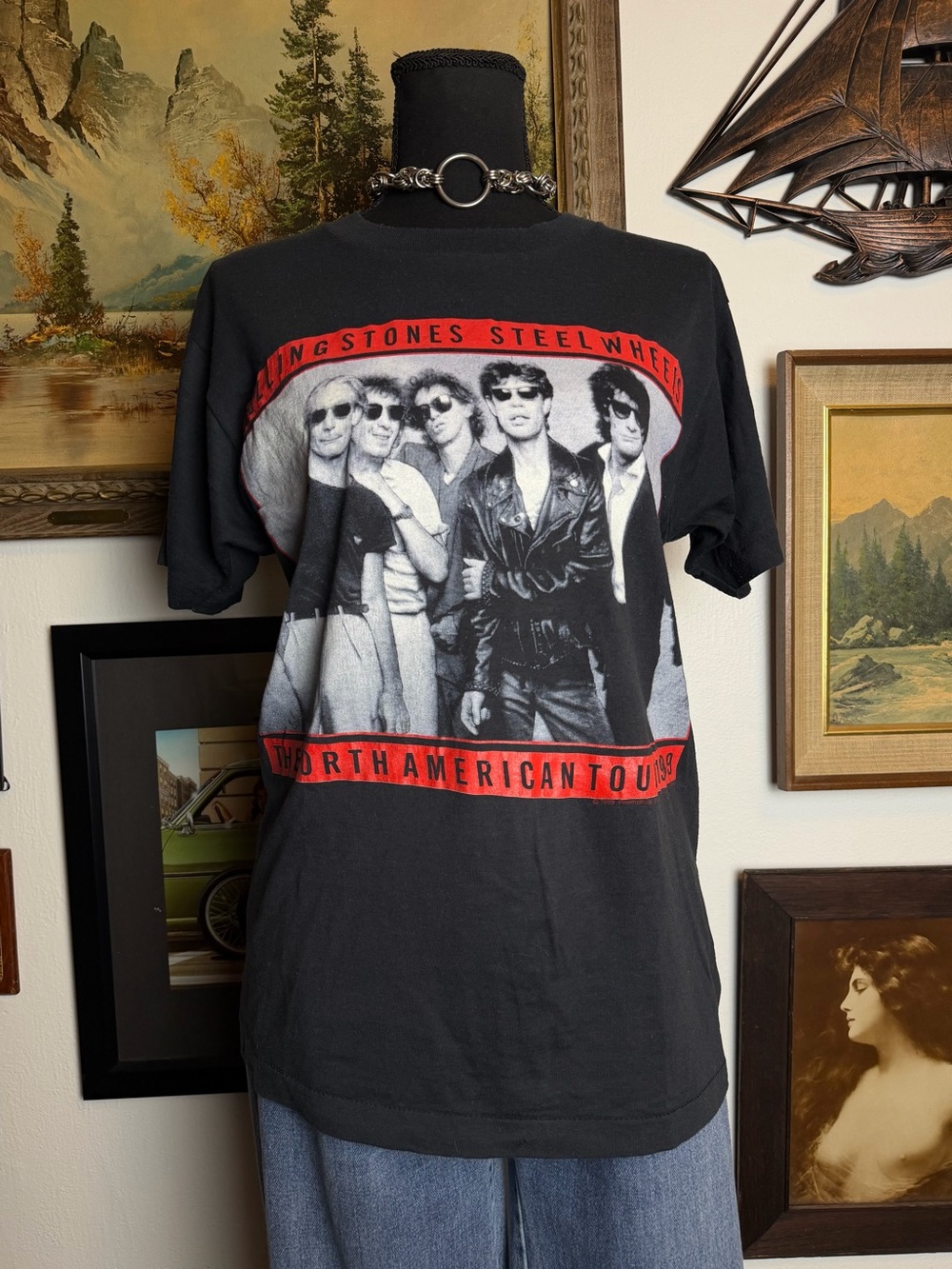 Vintage 1989 The Rolling Stones North American Tour Screen Stars Tag Size M